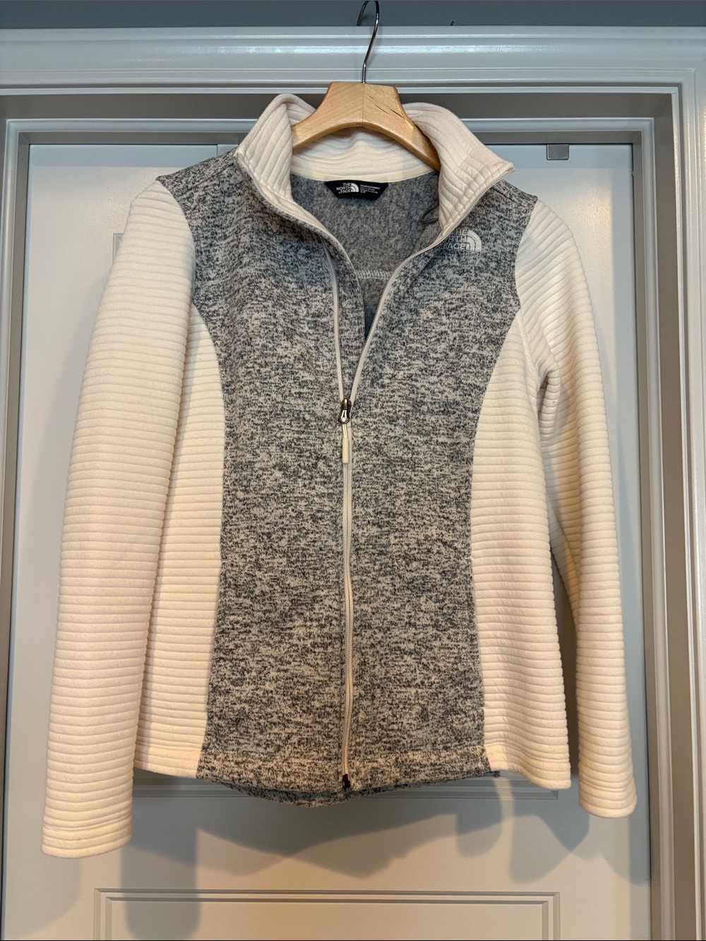 The North Face Cream & Heather Gray Zip-Up Sweater Jacket